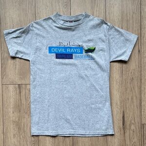 Vintage Tampa Bay Devil Rays Y2K MLB T-Shirt Gray Signed Miguel Cairo Men’s M